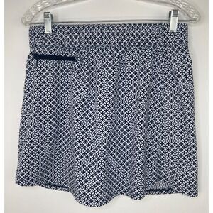 T by TALBOTS Tennis Golf Blue Geometric Performance Stretch‎ Skort Skirt MEDIUM